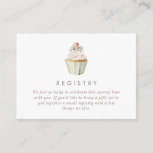 Tea Baby Shower Registry QR Code Enclosure Card