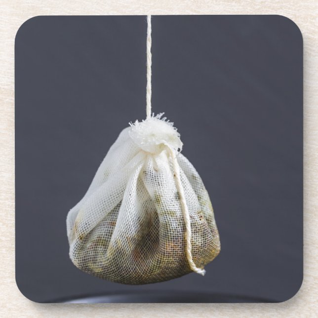 Tea bag is hung in a cup coaster (Front)