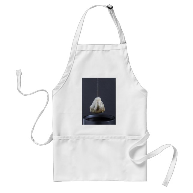 Tea bag is hung in a cup standard apron (Front)