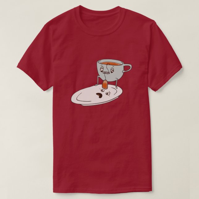 Tea Bagger Cup and Plate Kitchen Humour Sunday T T-Shirt (Design Front)