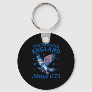 Tea Bagging England Since 1773 Patriotic Eagle 4th Key Ring