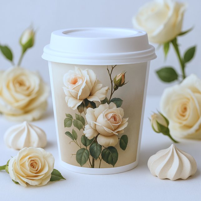 Tea Beige Oil Rose Bridal Shower Party Paper Cups (Tea Beige Oil Rose Bridal Shower Party Paper Cups)