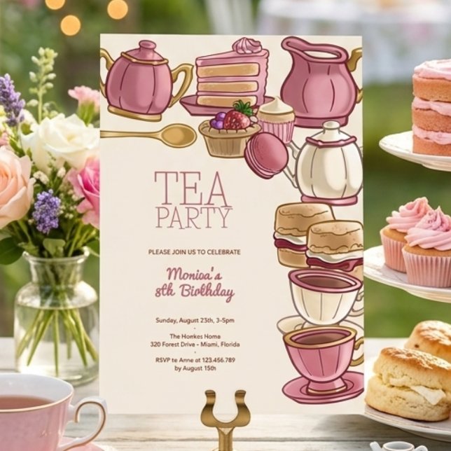 Tea birthday party invitation (Creator Uploaded)