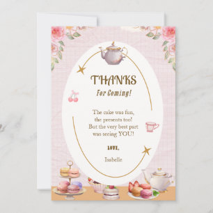 Tea Birthday Party Thank You Card