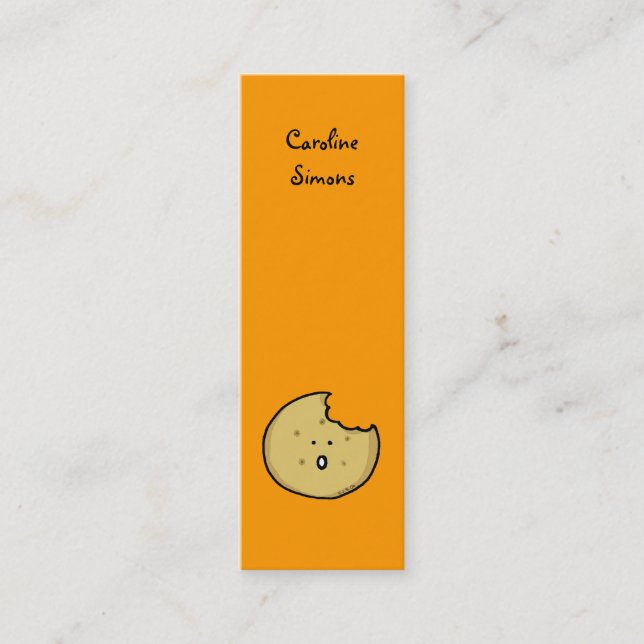 Tea biscuit bookmark mini business card (Front)