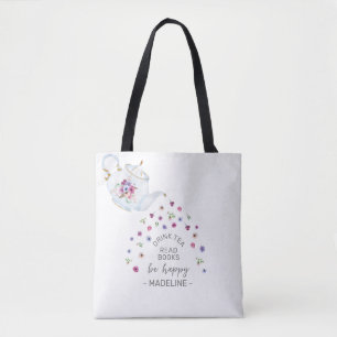 Tea Book Tote Bag