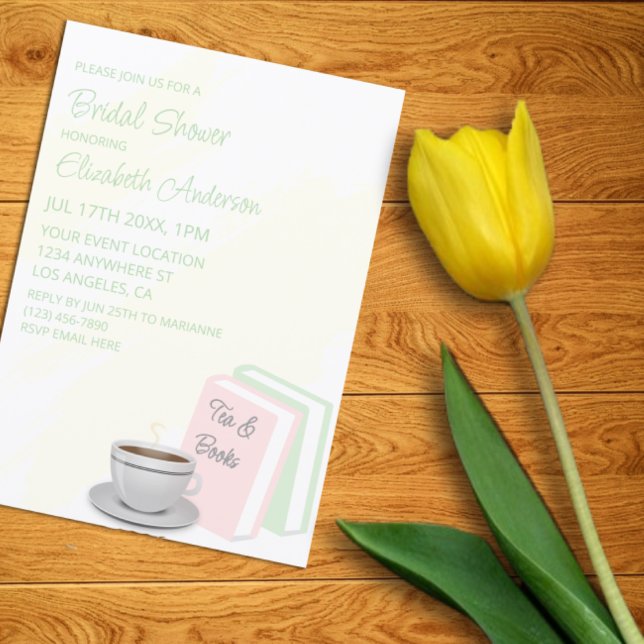 Tea & Books Bridal Shower Invitation (Creator Uploaded)
