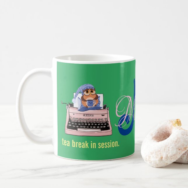 Tea Break Typewriter Mug (With Donut)