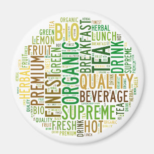 Tea breakfast text design magnet