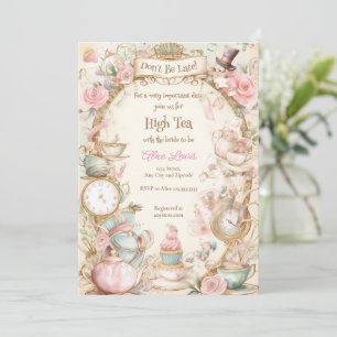 Tea Bridal shower invitation, Alice bridal tea Invitation