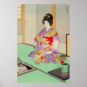 Tea Ceremony Kasamatsu Shiro 1949 Poster