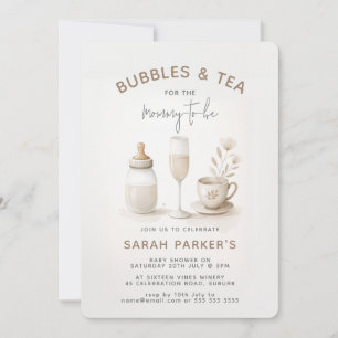 Tea & Champagne Neutral Baby Shower Invitation
