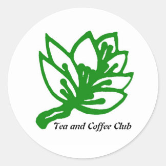 Tea&Coffee_GREEN_2, Tea and Coffee Club Classic Round Sticker