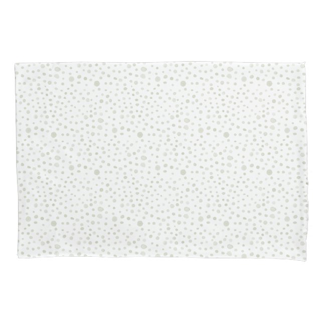 Tea Confetti Watercolor Dots Pillowcase (Front)