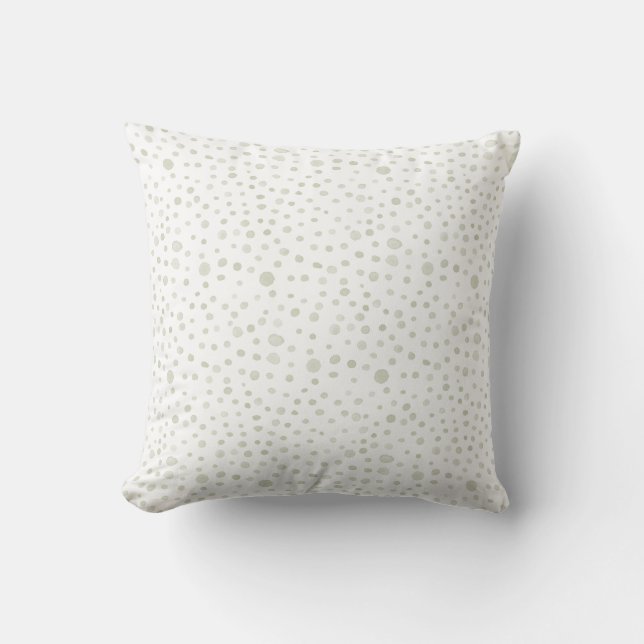 Tea Confetti Watercolor Dots Throw Pillow (Front)