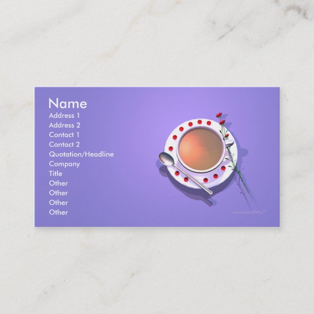 Tea Cup and Flowers Business Card (Front)