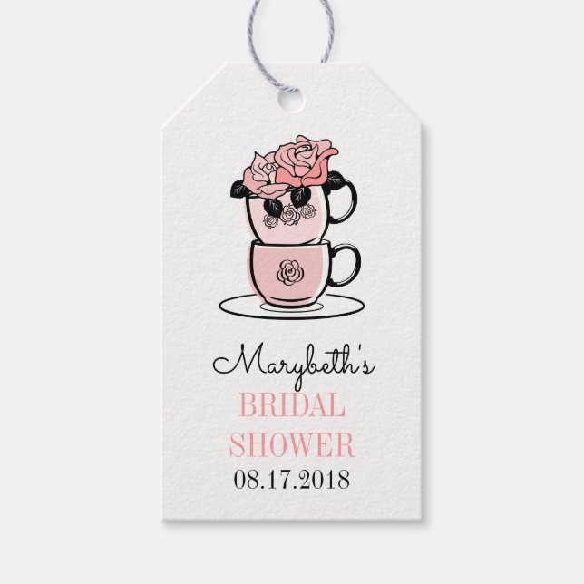 Tea Cup Bridal Shower Gift Tags (Front)