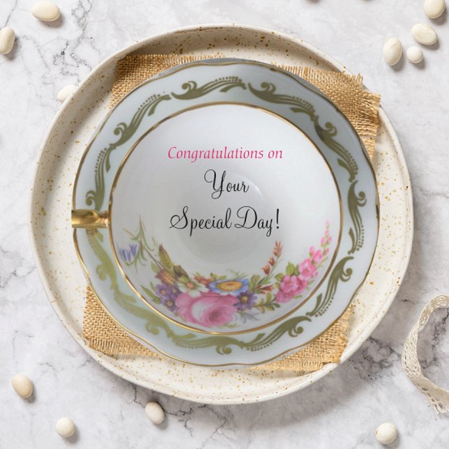 Tea Cup Bridal Shower Wedding Card (Creator Uploaded)