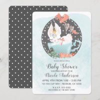 Tea Cup Bunny Rabbit Watercolor Baby Shower