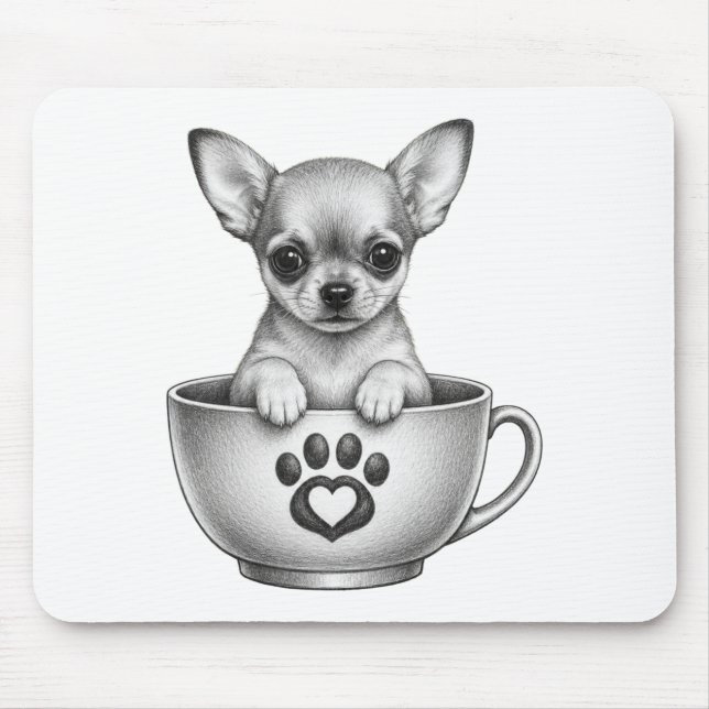 Tea Cup Chihuahua Puppy  Mouse Pad (Front)