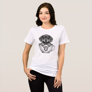 Tea Cup Dachshund Puppy  Tri-Blend Shirt