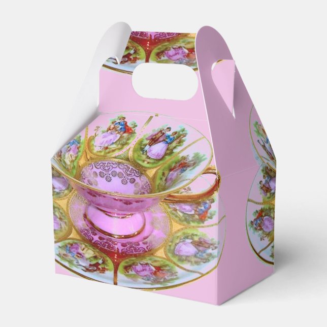 TEA CUP EXTRAVAGANZA-WEDDING TABLE FAVORS FAVOUR BOX (Front Side)