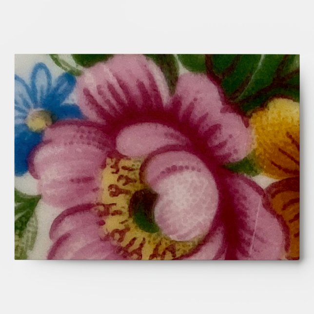 Tea Cup Floral Bouquet  Envelope (Front)
