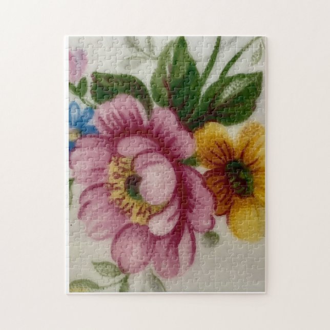 Tea Cup Floral Bouquet Jigsaw Puzzle (Vertical)