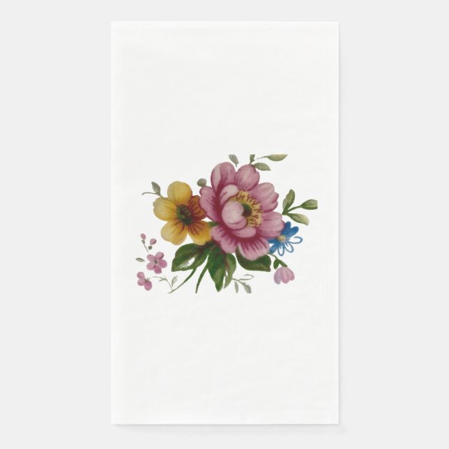 Tea Cup Floral Bouquet Napkin (Front)