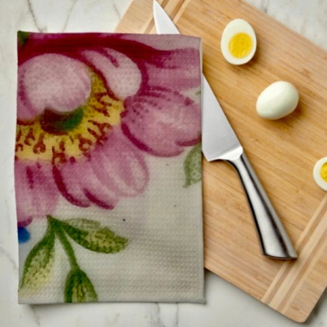 Tea Cup Floral Bouquet  Tea Towel (Creator Uploaded)