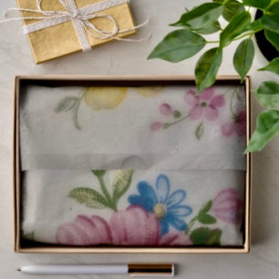 Tea Cup Floral Bouquet Tissue Paper