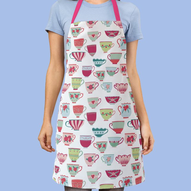Tea Cup Pattern Apron (Tea cup pattern apron)