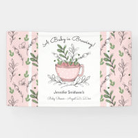 Tea Cup Tea Party Baby Shower Banner