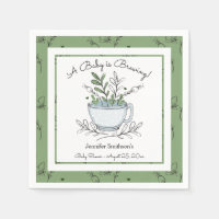 Tea Cup Tea Party Baby Shower Napkins