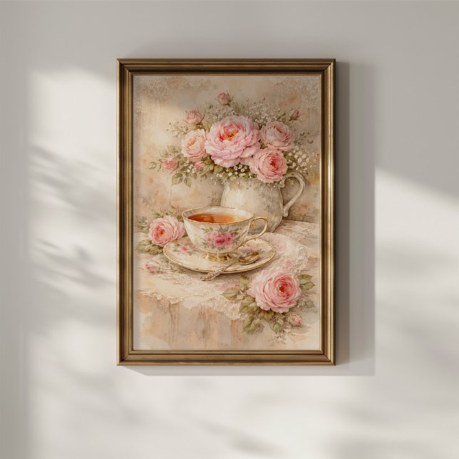 Tea Cup with Roses Poster (Creator Uploaded)