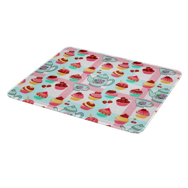 Tea & Cupcakes Cutting Board (Corner)