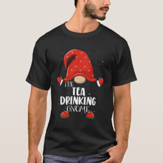 Tea Drinking Gnome Matching Family Group Christmas T-Shirt