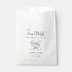 Tea Favour Bags Blue floral wedding favour bag