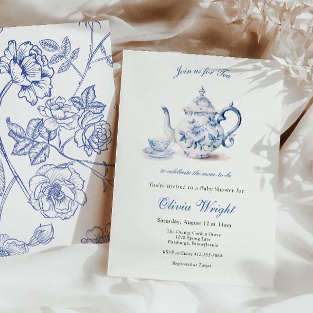 Tea for the Mum to Be Baby Shower Tea Party  Invitation (Creator Uploaded)