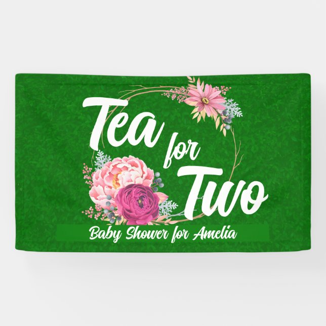 Tea for Two Baby Shower Banner Backdrop (Horizontal)