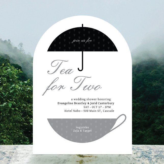 Tea for Two Classic Wedding Tea Shower Invitation (Creator Uploaded)