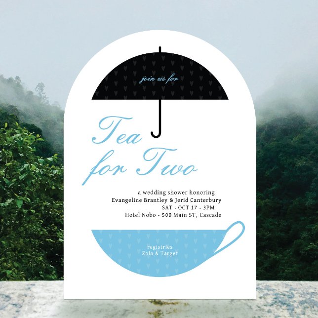Tea for Two Classic Wedding Tea Shower Invitation (Creator Uploaded)