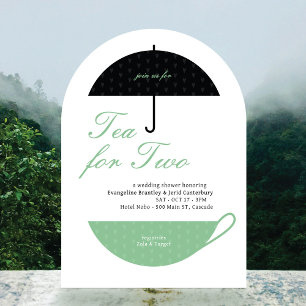 Tea for Two Classic Wedding Tea Shower Invitation