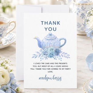 Tea for Two – Floral 2nd Birthday Thank You Card