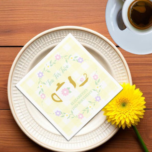 Tea for Two Girl 2nd Birthday Napkin