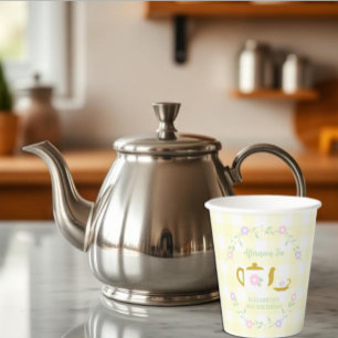 Tea for Two Girl 2nd Birthday Paper Cups