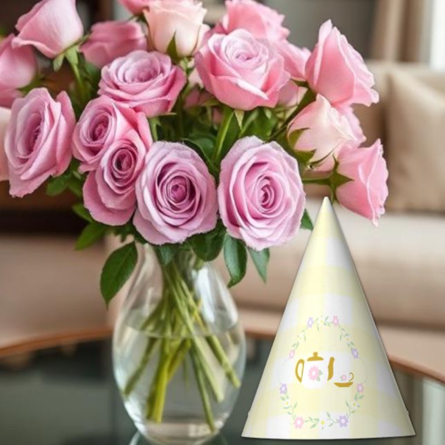 Tea for Two Girl 2nd Birthday Party Hat (Creator Uploaded)