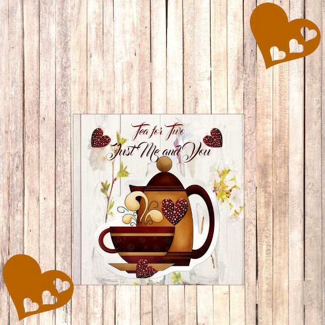 Tea for Two Husband Wife Love Quote Rustic Country Holiday Card (Tea for Two Husband Wife Love Quote Rustic Country Holiday Card)