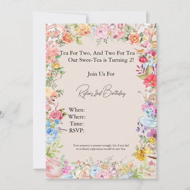 Tea for Two Invitation (Front)