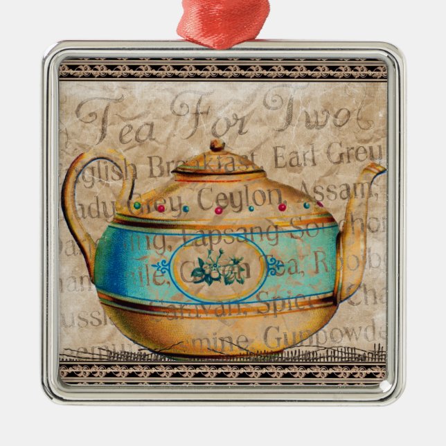 Tea For Two Metal Tree Decoration (Front)